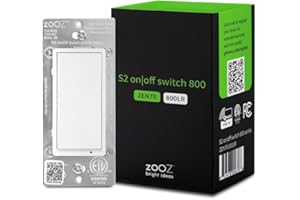 Zooz 800 Series Z-Wave Long Range S2 On Off Switch ZEN76 800LR, White | Simple Direct 3-Way and 4-Way Solution (Works with Re