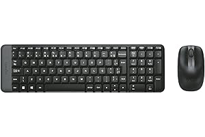 Combo Teclado e Mouse sem fio Logitech MK220 com Design Compacto, Conexão USB, Pilhas Inclusas e Layout ABNT2