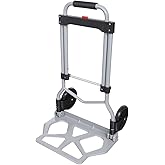 Aluminum Folding Hand Truck and Dolly, 220lbs Capacity, Cart Ideal for Moving Heavy Loads, Portable and Durable.