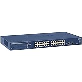 NETGEAR 26-Port Gigabit Ethernet Smart Switch (GS724Tv4) - Managed, with 24 x 1G, 2 x 1G SFP, Desktop or Rackmount, and Limit