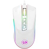 Mouse Gamer Redragon Cobra, RGB, 7 Botões, 10000DPI, Lunar White