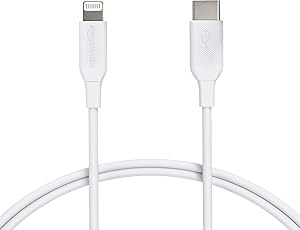 AmazonBasics USB-C to Lightning Cable, MFi Certified Charger for iPhone 11 Pro/11 Pro Max - White, 3-Foot