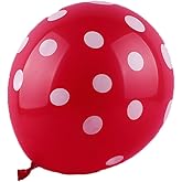 50 Ct 12 Inch Red Balloons Polka Dot Balloon White Dot Balloon For Festival Party Decoration Birthday Air balls (Red)