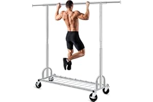 HOKEEPER Clothing Garment Rack Capacity 450 lbs Clothing Racks on Wheels Rolling Clothes Rack for Hanging Clothes Heavy Duty 