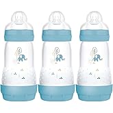 Mam Self Sterilising Anti-colic Bottle 260ml 3 Pack Boys Colours