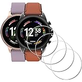 iDaPro Screen Protector for Fossil Men's GEN 6 / Women's GEN 6 Smartwatch [4 Pack] Tempered Glass Anti-Scratch Bubble-Free Ea