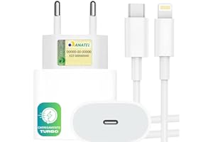 Kit Carregador Turbo Compativel C/Iphone, Cabo Usb-C-Lightning + Fonte Carregador 25W Ultra Rapido Compatível iPhone X Xr SE 