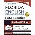 Florida Assessment of Student Thinking (FAST) Test Prep: Grade 8 English Language Arts Literacy (ELA) Practice Workbook and F