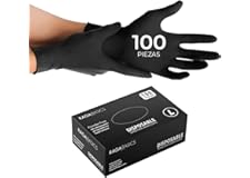 Raganet | 100 Guantes de Nitrilo Vinil de Alta Calidad Color Negro, Sin Látex, Sin Polvo, Diseño Ambidiestro, Ajuste Perfecto