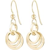 Short Circle Gold Dangle Earrings For Women –Simple 14K Gold Filled Drop Earrings – Round Chunky Gold Earrings for Women Tren