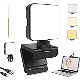 NexiGo Glow Light for Streamers, Enhanced Video Conference Lighting Kit with Webcam Style Clip, Built-in Battery, Dimmable & 