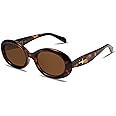 SOJOS Small Retro Oval Polarized Sunglasses for Women Men 90s Vintage Small Face UV400 Protection Tiny Sun Glasses SJ2286