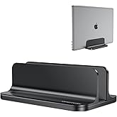 OMOTON Vertical Laptop Desktop Stand Holder with Adjustable Dock Size, Aluminum , Fits All MacBook, Surface, Chromebook and G