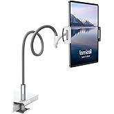 Lamicall Gooseneck Tablet Holder, Tablet Stand : Flexible Arm Clip Tablet Mount Compatible with iPad Mini Pro Air, Kindle, Sw