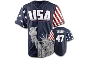 America USA Jersey #1 Statue of Liberty #45 Trump Men's Baseball Jersey S-3XL