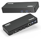 Plugable USB C Triple Display Docking Station with Laptop Charging, for Thunderbolt, USB4, or USB C Systems, Compatible with 