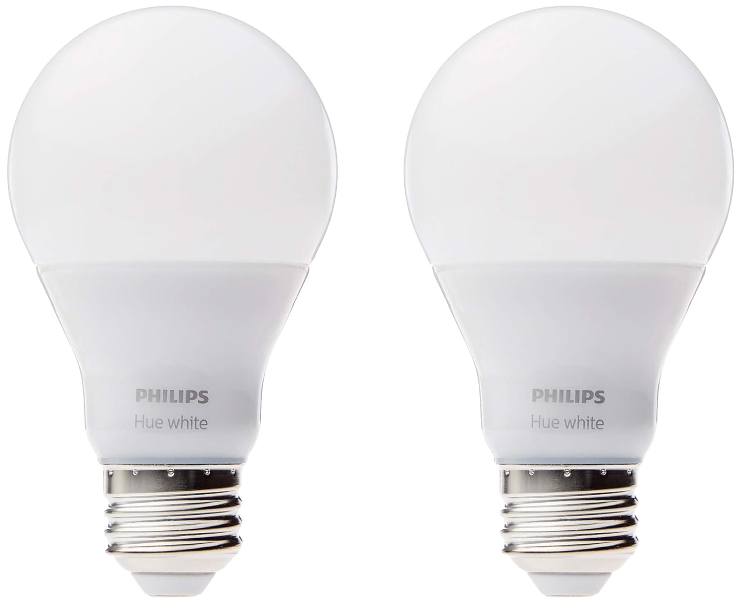 Philips Hue White A19 2-Pack 60W Equivalent Dimmable LED Smart Bulb (Works with AlexaApple HomeKitand Google Assistant)