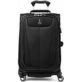 Travelpro Maxlite 5 Softside Expandable Carry on Luggage with 4 Spinner Wheels, Lightweight Suitcase, Men and Women, Black, C