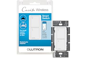 Lutron Caseta Smart Lighting Original Switch for Light Bulbs and Fans, Works w/ Alexa, Apple HomeKit, Google Home (Hub Requir