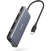 Anker 555 USB-C Hub (8-in-1), with 100W Power Delivery, 4K 60Hz HDMI Port, 10Gbps USB C and 2 A Data Ports, Ethernet microSD 