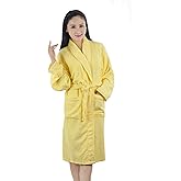 Women's Super Plush Microfiber Fleece Bathrobe Robe with Side Pockets