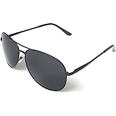 J+S Premium Military Style Classic Aviator Sunglasses, Polarized, 100% UV protection for Men Women