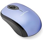 Amazon Basics 2.4 Ghz Wireless Optical Computer Mouse with USB Nano Receiver, Blue