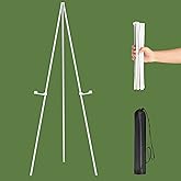 White Easel Stand for Display Wedding Sign & Poster - 63 Inches Tall Easels for Display Holder - Collapsable Portable Poster 