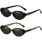 Breaksun Retro Oval Sunglasses for Women Men Fashion Small Oval Sunglasses 90s Vintage Shades