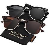 KALIYADI Polarized Sunglasses for Men and Women Semi-Rimless Frame Driving Sun glasses UV Blocking