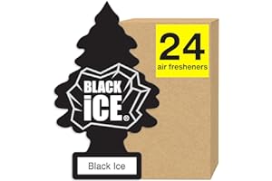 LITTLE TREES Air Fresheners Car Air Freshener. Hanging Tree Provides Long Lasting Scent for Auto or Home. Black Ice, 24 Air F