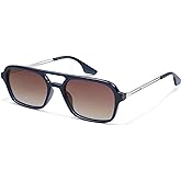 SOJOS Vintage Polarized Aviator Sunglasses for Women Men 70s Retro Flat Narraw Rectangular Womens Glasses SJ2186
