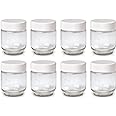 Euro Cuisine GY1920 Glass Jars with Lids for Yogurt Maker, Clear, 6 Ounce, Set of 8 6oz Glass Jars for Yogurt, Parfaits, Clea