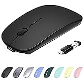 Wireless Mouse for Surface Pro Mac Book Pro Air, USB Mouse Wireless Computer Mouse Bluetooth Type C for iMac Laptop, Small Po