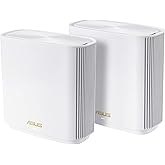 ASUS ZenWiFi XT9 AX7800 Tri-Band WiFi6 Mesh WiFiSystem (2Pack), 802.11ax, up to 5700 sq ft & 6+ Rooms, AiMesh, Lifetime Free 