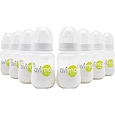 Avima 4 oz Anti Colic Baby Bottle Set - Slow Flow Nipples Included, Standard Neck, BPA Free - Newborn 0-3 Months, Stage 1 Fee