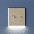 Single - SnapPower SwitchLight [for Double-Gang Light Switches] - Light Switch Wall Plate with Built-in LED Night Lights - Br