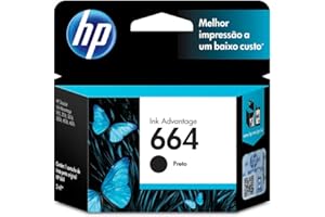 Cartucho de Tinta HP 664 Preto Original (F6V29AB) Para Impressora HP Deskjet 2136, Impressora HP Deskjet 2676, Impressora HP 