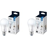 WiZ 60W A19 Dimmable Daylight (5000K) LED Smart Bulb - Pack of 2-800 Lumen - E26 - Indoor - Connects to Your Existing Wi-Fi -