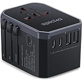 EPICKA Universal Travel Adapter, International Power Plug Adapter with 3 USB-C and 2 USB-A Ports, All-in-One Worldwide Wall C