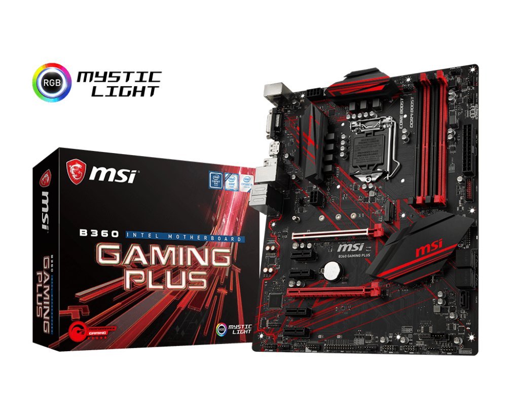 MSI Performance Gaming Intel Coffee Lake B360 LGA 1151 DDR4 Onboard Graphics CFX ATX Motherboard (B360 Gaming Plus)