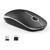 Type C Wireless Mouse，Vssoplor USB C MacBook Wireless Mouse Dual Mode 2.4G Cordless Mice with Nano USB and Type C Receiver Co