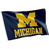 Desert Cactus University of Michigan Flag Wolverines UM U of M Flag Banners 100% Polyester Indoor Outdoor 3x5 feet Flags (Des