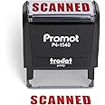 Promot Scanned Self Inking Rubber Stamp - Refillable Scanned Stamper - Business, Bookkeeping, Ordering, Accounting, Work, Off