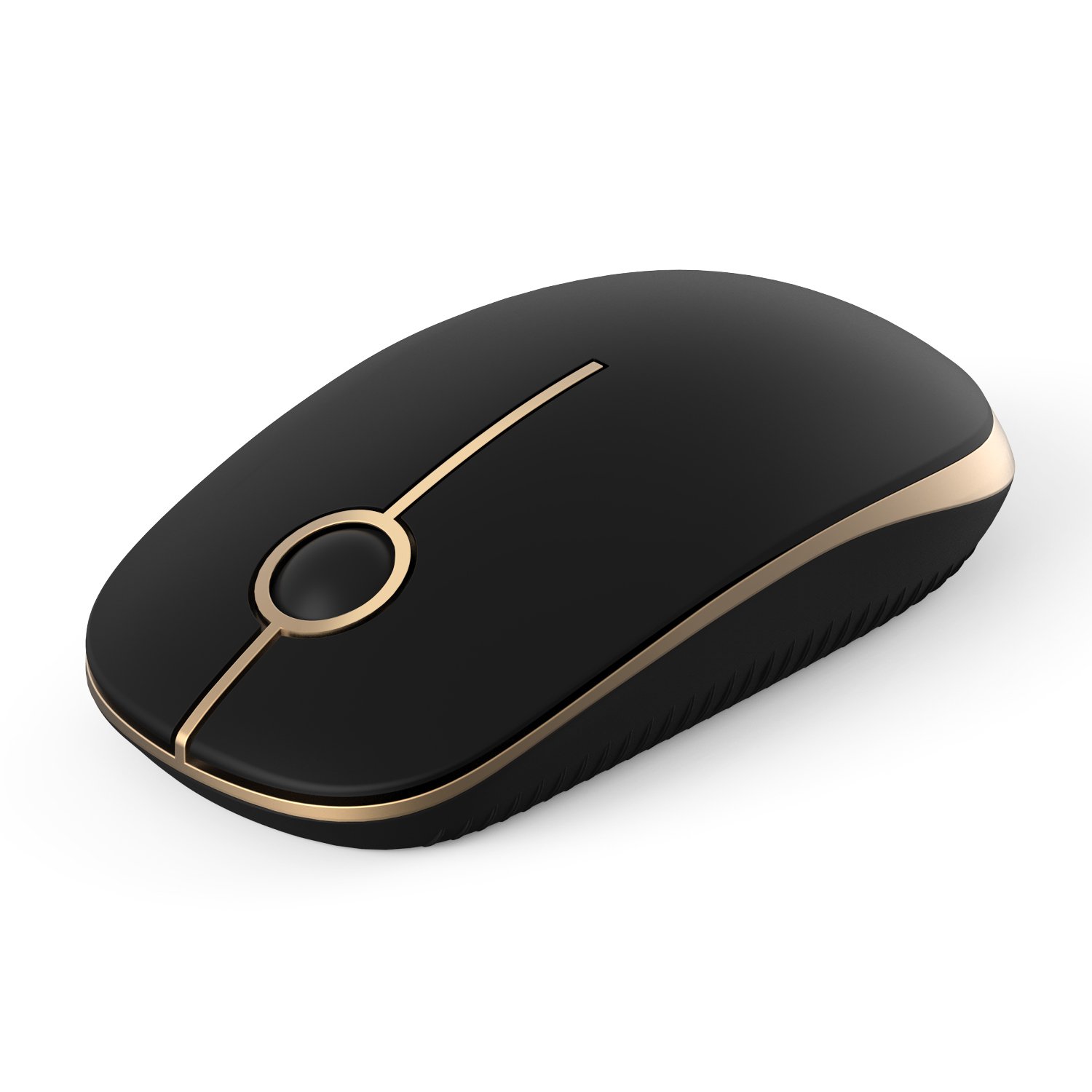 Jelly Comb 2.4G Slim Wireless Mouse with Nano Receiver MS001 (Black and Gold)