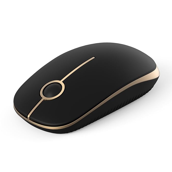 Jelly Comb 2.4G Slim Wireless Mouse with Nano Receiver MS001 (Black and Gold)