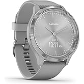 Garmin vivomove 3, Hybrid Smartwatch with Real Watch Hands and Hidden Touchscreen Display, Silver with Gray Case and Band (Re