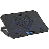 C3Tech Base para Notebook Gamer NBC-70BK ate 15,6" Preto Com 5 opções de inclinação 6 ventiladores Painel digital para contro