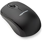 Amazon Basics 2.4 Ghz Wireless Optical Computer Mouse with USB Nano Receiver, Black