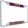 Desert Cactus Omega Psi Phi License Plate Frame Metal Car Tag Holder for Front or Back of Car Sigma (Metal Car Tag Holder - S